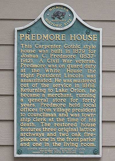 Predmore House Michigan Historic Marker - Image Copyright Look Around You Ventrues 2014.